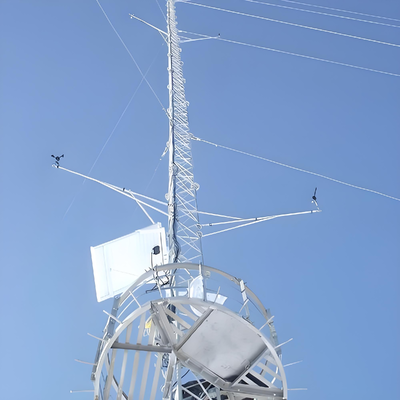 風力発電資源評価用マルチレベルセンサーマウントを備えた60m～100m格子高張力ガイド風速計タワー