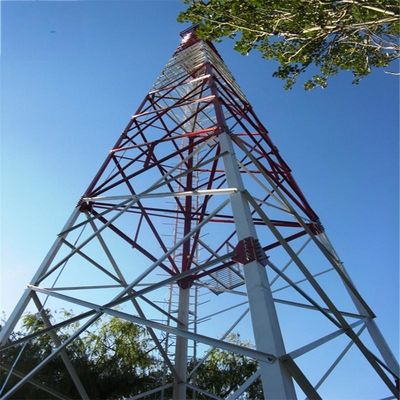 Gsm 60m 自立式格子塔 脚ベース ポリエステル粉末コーティング Bts 四脚式ラジオ通信 メタルアンテナ塔