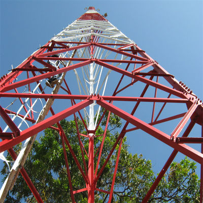 無線5Gアンテナタワー 4脚角鋼鉄自立格子塔