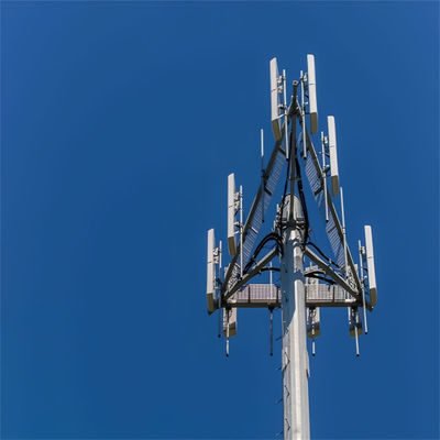 OEM 鋼鉄自立モノポール アンテナ塔 マスト GSM 5G通信チューブ塔ポール