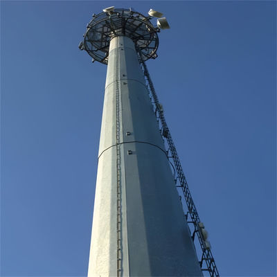 シングルチューブ 丸柱 GSM モノポールの通信塔 20m 30m 40m 高さ 自立鋼構造