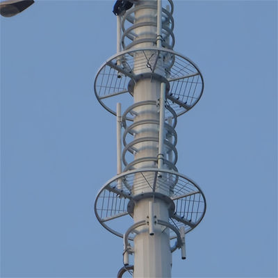 ワイファイ電話信号 5G セルベースステーション スチール通信 モノポール塔 5 10 20 25 30 35 40 メートル