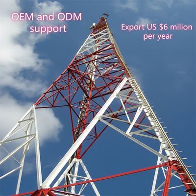 3脚の角型鉄塔 通信塔 Q355 鉄 28m モバイルネットワーク 風耐性 沿岸地域