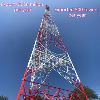 3本足アングル鋼タワー 通信タワー炭素鋼 35m WiFi伝送 耐久性のある郊外ゾーン
