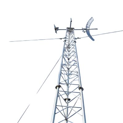 管状の鉄製マイクロ波付き通信塔 20~80M 3本足