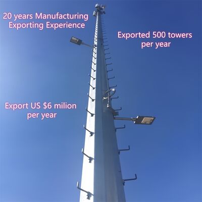 10M 30M 45M 60M コンパクト ホットディップ 熱電化 モノポールの塔 5G Wifi テレコム 屋根の通信アンテナ