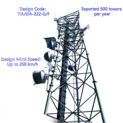 3脚管状無縫鋼 20 30 40M 5G GSM Cdma Isp 電気通信塔