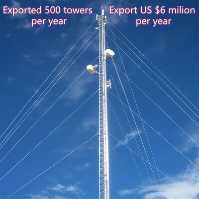 3本足付きワイヤ 耐久性ガルバニズド鋼 30 40 50 65m 4G 5G Wifi 衛星ラジオ 通信塔