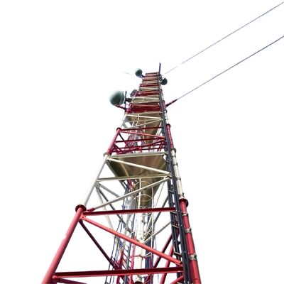3本足付きワイヤ 耐久性ガルバニズド鋼 30 40 50 65m 4G 5G Wifi 衛星ラジオ 通信塔