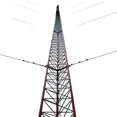 3本足付きワイヤ 耐久性ガルバニズド鋼 30 40 50 65m 4G 5G Wifi 衛星ラジオ 通信塔