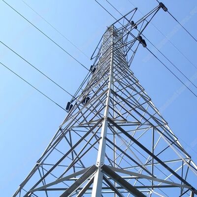 33KV 110KV ホットディプガルバニズム 格子鋼電源伝送塔 ダブル回路 電網ポール
