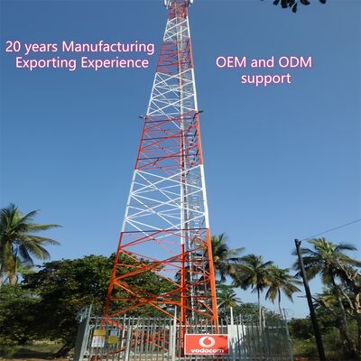 3 脚の角度の通信タワーの電流を通された鋼鉄 30m の反錆 5G 信号の屋外の都市のカバレッジ