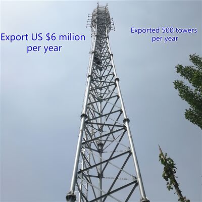 過酷な負荷と環境要件に対応するように設計された、堅牢で耐久性のある3本脚の鋼管タワー