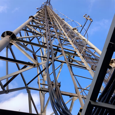 軽量用 45 メートル 3 脚チューブルセルラーマイクロ波ガルバニゼーション ISP ピロンアンテナ 5g ポール 3 脚レチス鉄塔