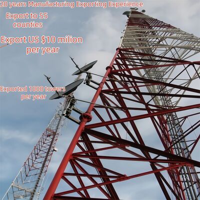 強力な構造的サポートを提供する重量3脚管型鋼鉄塔 通信とユーティリティ設備