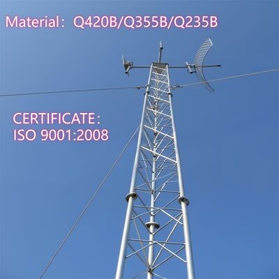 Customizable 20m-120m Hot Dip Galvanized Steel Guyed Wire Tower for 5G Telecom FM Broadcast Wind Monitoring