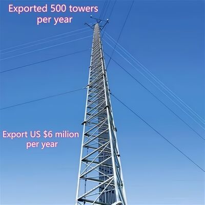 15m-60m 水理水文観測・遠隔データ伝送用 guyed wire タワー
