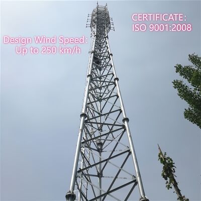 18 28 38M 3脚管状鋼亜鉛メッキマルチ周波数屋外5G 4G Wifiテレビ放送通信タワー