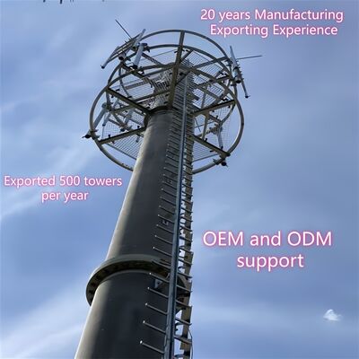 16 24 32M Urban Aesthetic Monopole Galvanized Steel Self Supporting Outdoor 5G 4G Satellite Landscape Telecom Tower