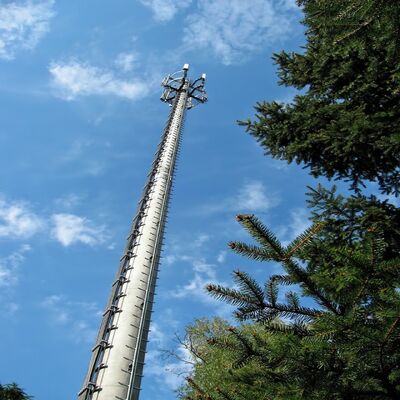 12 18 24 メートルのコンパクトなモノポール電流を通された鋼鉄自立屋外 5G 4G Wifi 小スペース通信タワー