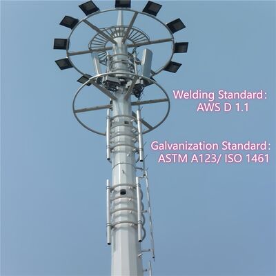 13 19 25 メートルコンパクト設計モノポール亜鉛メッキ鋼自立屋外 5 グラム 4 グラム電子レンジ省スペースマスト