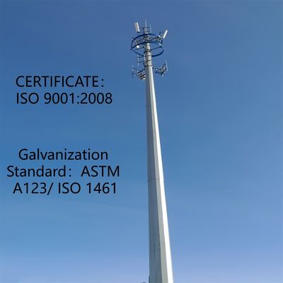 11 17 23 メートルスペース効率の良いモノポール管状亜鉛メッキ鋼屋外 5G 4G Wifi コンパクト通信タワー