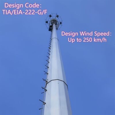 11 17 23 メートルスペース効率の良いモノポール管状亜鉛メッキ鋼屋外 5G 4G Wifi コンパクト通信タワー