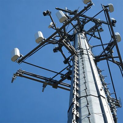 11 17 23 メートルスペース効率の良いモノポール管状亜鉛メッキ鋼屋外 5G 4G Wifi コンパクト通信タワー