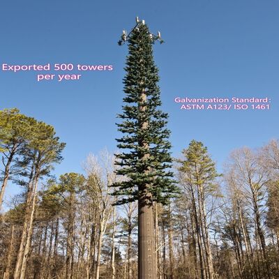 36M Bionic Tree Tower featuring durable fiberglass artificial trunks branches and leaves with hidden platforms for 5G antennas and environmental sensors