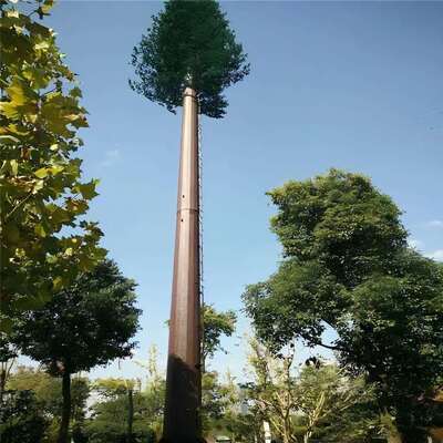 統合されたケーブル管理と通信マイクロ波および環境監視機器をサポートする隠しプラットフォームを備えたバイオニックツリータワー