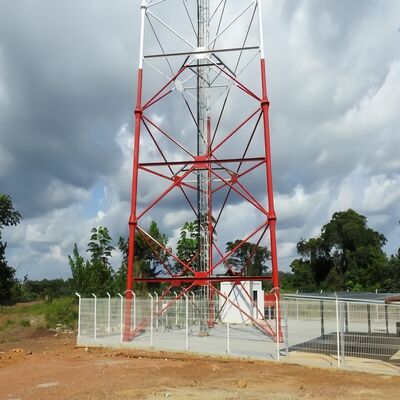 35M耐候3脚管型鉄塔 通信マイクロ波観測・監視装置用に設計