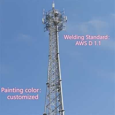 Heavy Duty 3 Legged Tubular Steel Tower with Hot Dip Galvanized Surface Treatment for Long Lasting Telecom Infrastructure