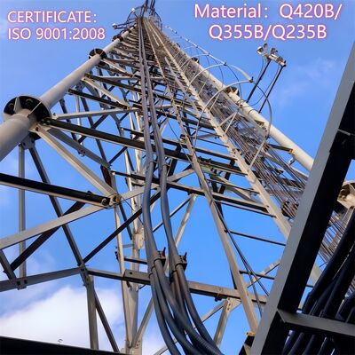 自立型3脚管型鉄塔 電気通信用の電磁マスト 屋外5G4Gマイクロ波通信に適しています