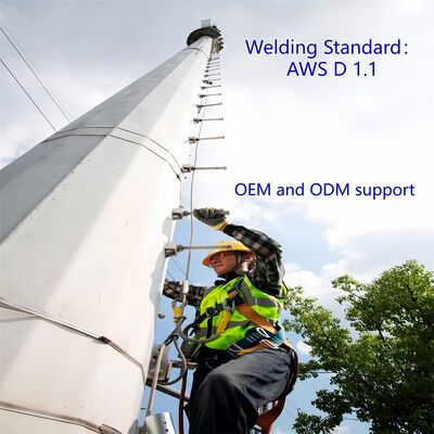 20M 30M IP68 Sealed Monopole Tower Corrosion Resistant For Coastal Saline Fog Area