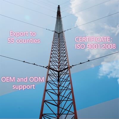 Guyed ワイヤー鋼鉄通信タワーの速い配達注文のプレハブのモジュラーの簡単な設置
