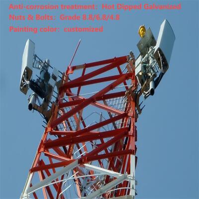 5G エッジ ネットワーク用の電源と統合された 3 脚の角のあるコンパクトな小型セル タワー