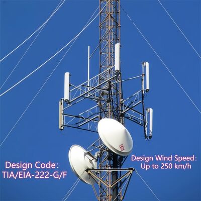 Wireless Communication Galvanized Guyed Wire Tower Wind Resistant For 5G Signal Transmission