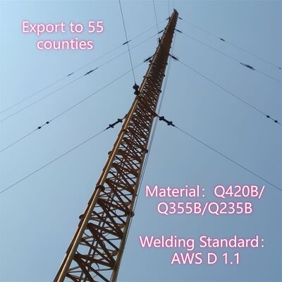 田舎の無線ネットワーク カバレッジのための軽量の Guyed ワイヤー タワーの迅速な設置