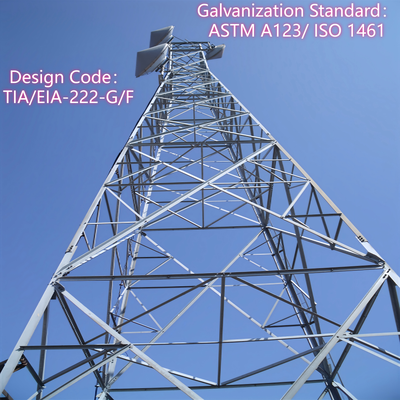 40M Corrosion Proof 4 Legged Antenna Tower Iso Certified For Telecom Infrastructure