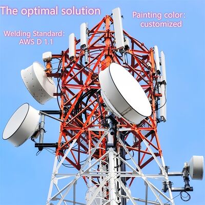 24 36 48 メートルの衛星信号伝送用の溶融亜鉛メッキ 4 脚通信タワー