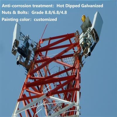 40M の熱いすくいは 5G プライベート ネットワークのためのモジュラー 3 脚の角度の鉄塔を電流を通しました