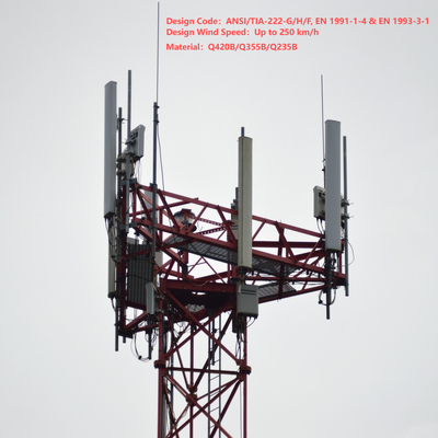 48 メートル 60 メートル 70 メートル 77 メートル都市歩行者街路 5G のためのコンパクトな設置面積 3 管テレコム タワー