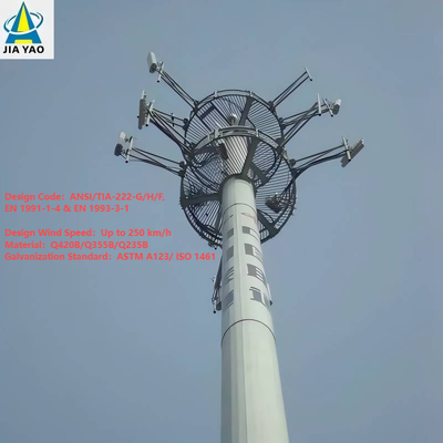 28 36 38 メートル 内ケーブル路線 歩行者通路のためのモノポール塔 5G 覆盖