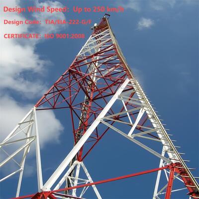 37 46 55Mの寒冷地の農業テレコムのための耐霜力がある3本足の角度の鉄塔