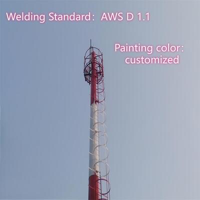 20M Q355 オフィス ビルの 5G 配備のための鋼鉄モノポール タワーの屋上マウント