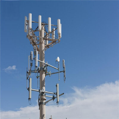 20M Q355 オフィス ビルの 5G 配備のための鋼鉄モノポール タワーの屋上マウント