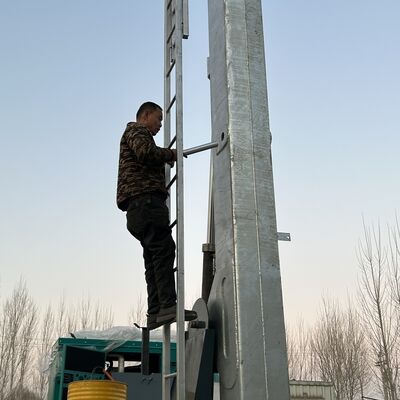 12m～25m ポータブル伸縮式鋼管マストタワー（移動基地局・一時イベント監視用、電動昇降システム・迅速展開ベース付き）