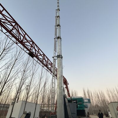 12m～25m ポータブル伸縮式鋼管マストタワー（移動基地局・一時イベント監視用、電動昇降システム・迅速展開ベース付き）