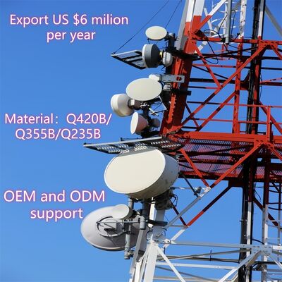 地方の通信インフラ向けに最適化された耐荷重構造を備えた頑丈な 4 脚角鋼格子タワー ANSI/TIA-222-G 規格