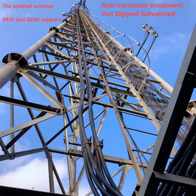 High-Precision 3 Legged Tubular Steel Lattice Tower for 4G 5G Base Station 20m 30m 45m 60m Hot DIP Galvanized Wind Resistant Telecom Mast